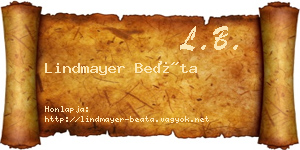 Lindmayer Beáta névjegykártya