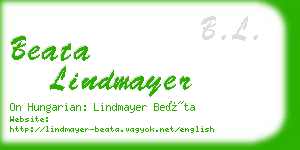 beata lindmayer business card